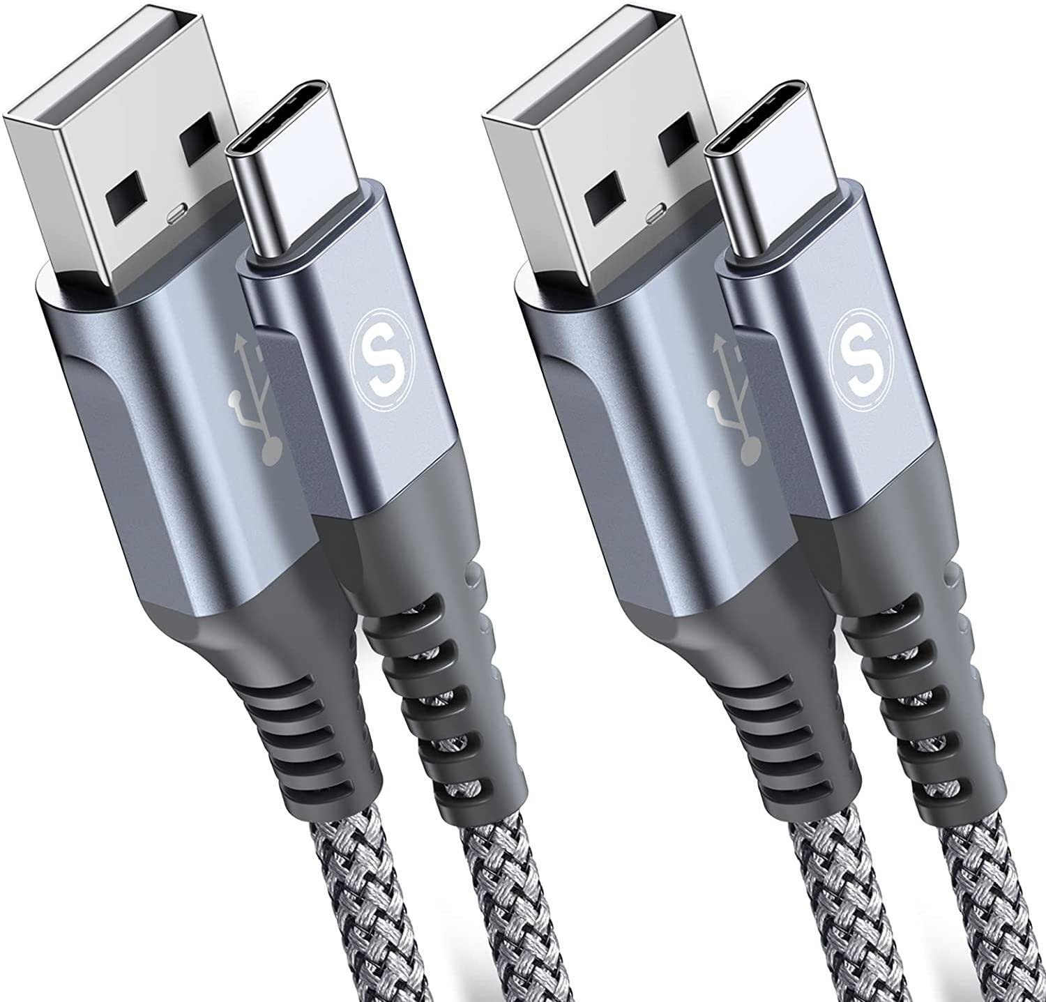 sweguard USB Type C Charger Cable 3.1A Fast Charging [2Pack,6.6ft+6.6ft]