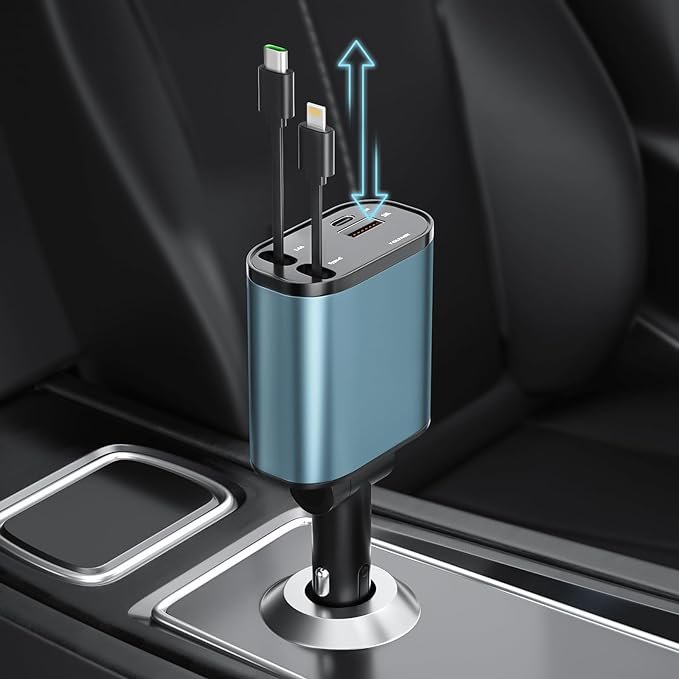 Retractable Car Charger: The Ultimate 4-in-1 Fast Car Phone Charger
